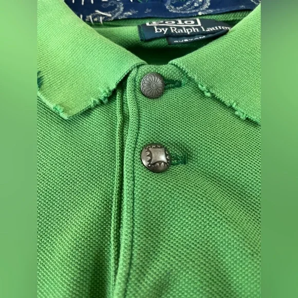 Polo by Ralph Lauren Vintage Green Indian Head Adirondack Custom Fit Polo XXL - Picture 11 of 13
